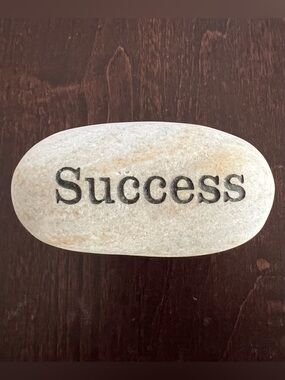 Engraved 'Success' Inspirational Meditation Stone - Light Grey